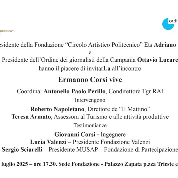 Ermanno Corsi vive – 29 luglio 2025 alle ore 17.30